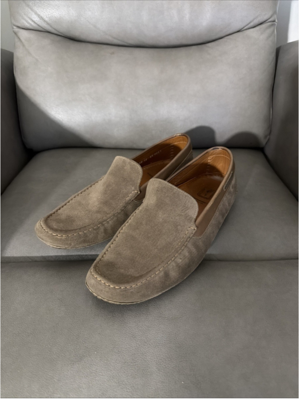 Moreschi Men’s 12 Brown Suede Leather Driving Loafers Made Italy Dress Oxfords